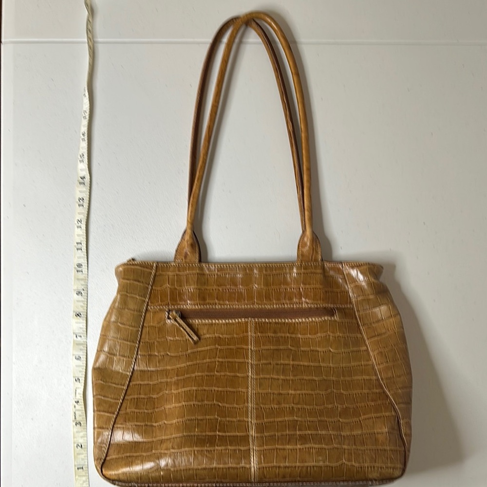 Women's Tignanello Elegant Tan Crocodile-Embossed Purse/Shoulder Bag